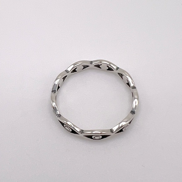 .925 Sterling Silver Evil Eye Band Ring - Picture 9 of 14